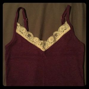 Purple and antique lace camisole